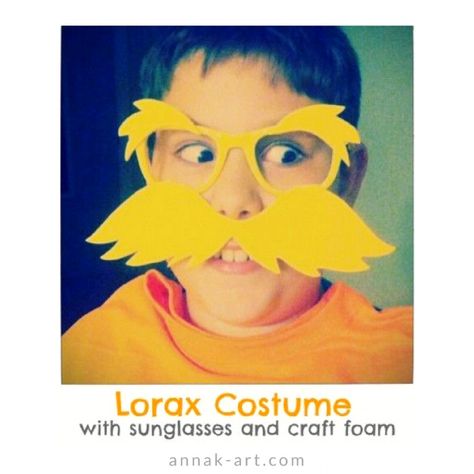 Diy Lorax, Dr Seuss Diy Costumes, Dr. Seuss Costumes, Mustache Template, Lorax Costume, Dr Seuss Costumes, Dr Seuss Crafts, Hunting Theme, Seuss Crafts