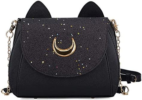 Amazon.com: Sunwel Fashion Women Pu Leather Handbag Moon Sailor Luna Cosplay Messenger Crossbody Cat Purse Sequin Satchel Shoulder Bag: Clothing Sailor Luna, Luna Cosplay, Kawaii Handbags, Cat Purse, Leather Messenger, Bling Bling, Pink Bag, Shoulder Handbags, Fashion Handbags