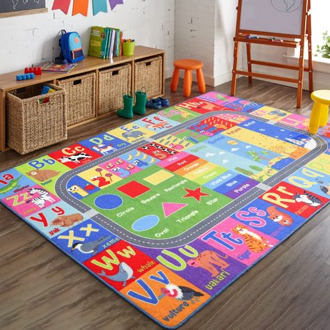 PRICES MAY VARY. Education for Fun: Immersive design, no more boring teaching methods teach your child the alphabet, numbers, shapes and seasonal changes in an interactive way during the game Durable and Comfortable: The kids rug mat is made from 100% polyester with a strong TP rubber backing that is non-slip and ideal for wooden tiles or other floor surfaces Easy to Clean: The surface of our kids play rug is constructed with low pile nylon, no worries about shedding, soft skin friendly surface Playroom Mats, Learning Alphabet, Nursery Area Rug, Baby Playroom, Classroom Rug, Kids Area Rugs, Toddler Classroom, Toddler Bed Set, Baby Boy Room Decor