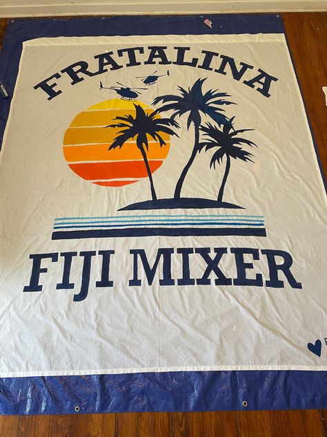 fratalina “cataline wine mixer” FIJI phi gamma delta fraternity frat banner decoration party theme Frat Banner Ideas, Mixer Party Ideas, Fiji Frat, Frat Banner, Mixer Themes, Beer Pong Table Diy, Frat Formal, Catalina Wine Mixer, Fraternity Formal