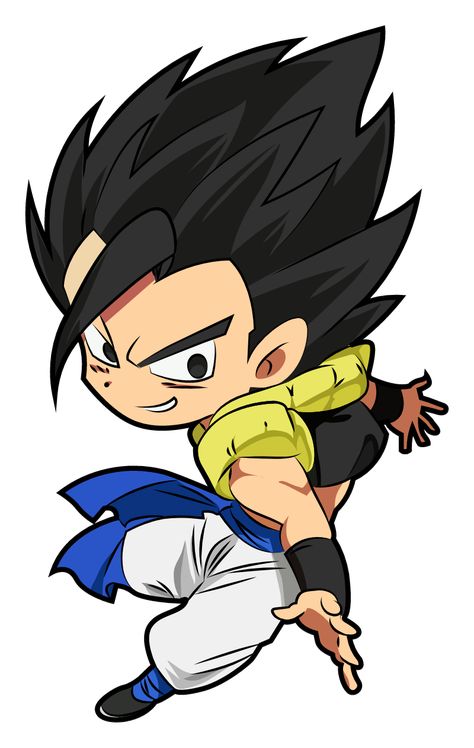 Dragon Ball Gogeta Chibi Sticker. The result of Goku and Vegeta fusion, Gogeta from Dragon Balls in the Chibi style. Goku And Vegeta Fusion, Anime Sticker, Chibi Style, Goku And Vegeta, Dragon Balls, Dragon Ball, Anime