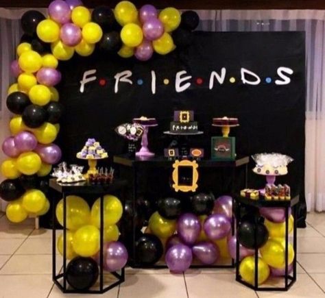 Friends Bridal Shower Theme, Friends Themed Wedding, Friends Birthday Cake, Friends Birthday Party, Simple Birthday Decorations, Friends Cake, Birthday Party Theme Decorations, Birthday Surprise Party, Friends Party