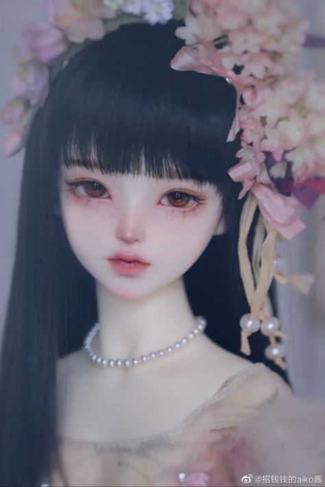 Black Bjd Dolls, Bjd Doll Face, Black Bjd, Cute Doll Makeup, Porcelain Doll Makeup, Bjd Dolls Girls, Angels Beauty, Chinese Dolls, Enchanted Doll