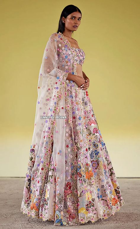 Rahul Mishra - India 🇮🇳 Rahul Mishra Lehenga, Mishra Lehenga, Embroidered Bridal Lehenga, Rahul Mishra, Ritu Kumar, Embroidered Lehenga, Indian Fashion Designers, Silhouette Crafts, Pernia Pop Up Shop