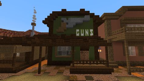 Minecraft Western Town Ideas, Old Western Minecraft Builds, Minecraft Western Town, Minecraft Western Builds, Wild West Minecraft, Minecraft Shop, Western Village, Modded Minecraft, Minecraft Shops