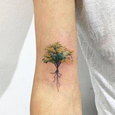 85 Most Beautiful Tree Of LIfe Tattoo Ideas | YourTango Tree Roots Tattoo, Watercolor Tattoo Tree, Tree Tattoo Arm, Roots Tattoo, Oak Tree Tattoo, Tattoo Thoughts, Tattoo Tree, Tree Tattoos, 13 Tattoos