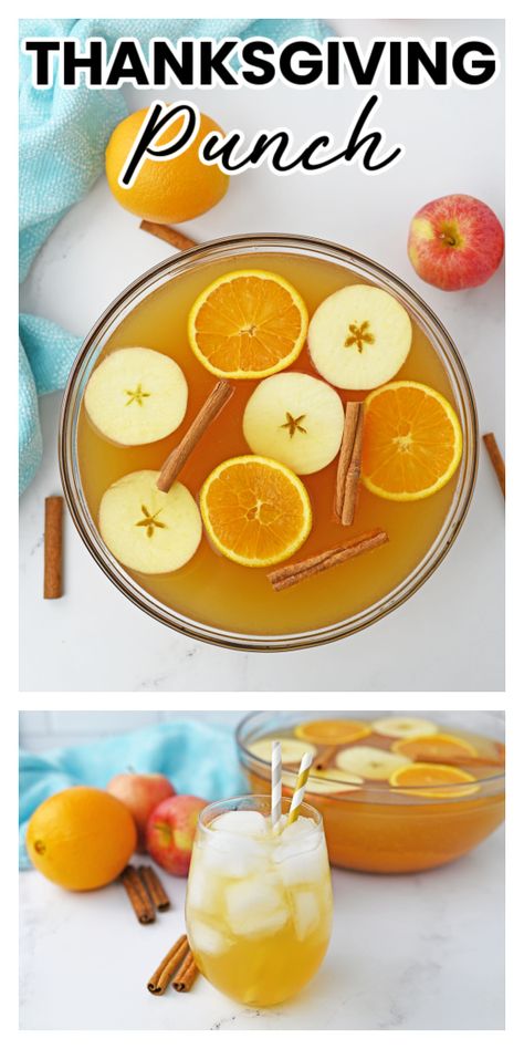 Punch For Thanksgiving, Sparkling Cider Drinks, Easy Thanksgiving Punch, Fall Punch Recipes, Fruity Drink Recipes, Thanksgiving Punch, Apple Cider Punch, Alcoholic Punch Recipes, Cider Drinks