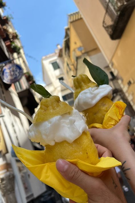 Lemon sorbet, Amalfi, Italy, travel, lemon, citron, is, sorbet, ice cream, summer, sommer Amalfi Lemon Sorbet, Sorbet Aesthetic, Amalfi Lemons, Lemon Aesthetic, Lemon Garden, Italian Ice Cream, Sorbet Ice Cream, Lemon Ice Cream, Amalfi Italy