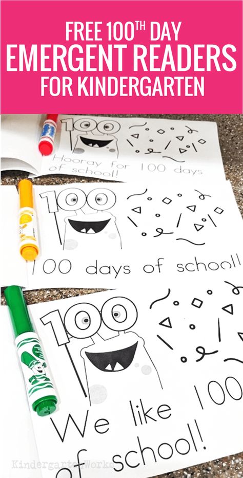 Emergent Readers Free, 100 Days Of School Project Kindergartens, 100 Días De Clases, 100th Day Of School Crafts, 100s Day, 100 Day Of School Project, Herding Cats, 100 Day Celebration, School Printables