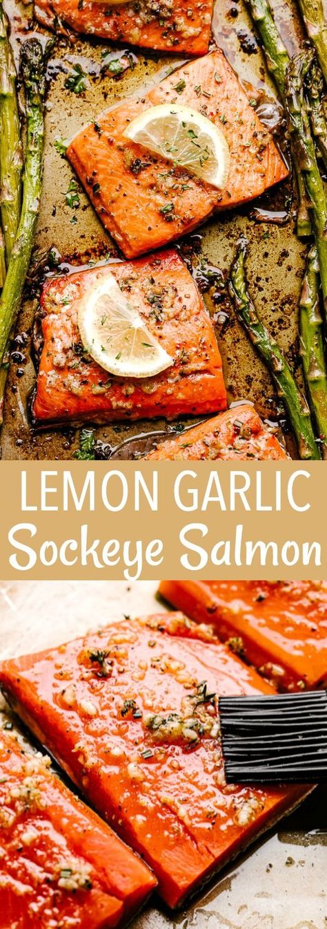 Baked Sockeye Salmon, Sockeye Salmon Recipe, Sockeye Salmon Recipes, Asparagus Roasted, Tender Asparagus, Salmon Recipes Oven, Side Dishes For Salmon, Oven Baked Salmon, Easy Salmon Recipes