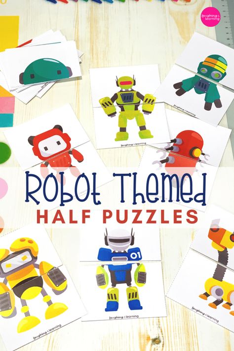 Robot Activities, Robots Preschool, Kindergarten Puzzles, Robot Activity, Preschool Skills, Math Literacy Activities, Toddler Teacher, Kindergarten Skills, Preschool Literacy