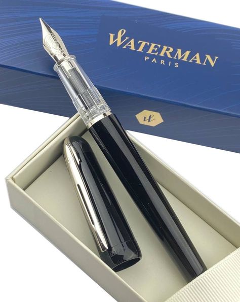 Barrel Fountain, Waterman Fountain Pen, New Pen, Bottled Ink, Fountain Pens, Elegant Accessories, Ink Cartridge, Blue Ink, Fountain Pen