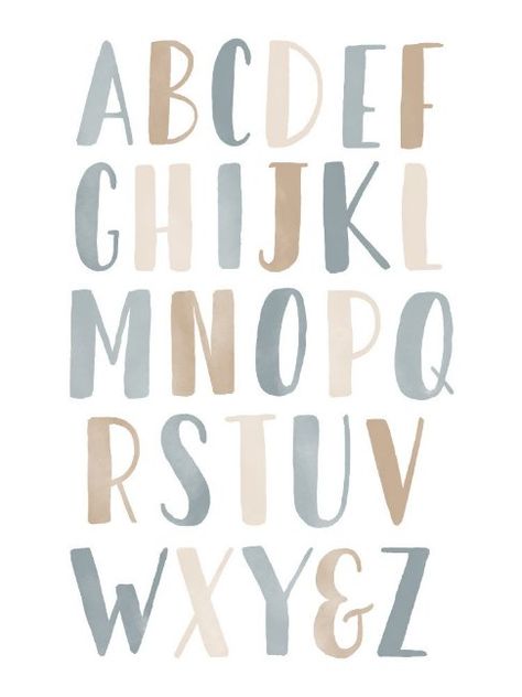 Boho Alphabet Letters, Boho Alphabet, Struktur Teks, Alfabet Font, Watercolor Alphabet, Lettering Styles Alphabet, Lettering Guide, Boy Nursery Decor, Baby Poster