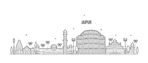 Vector illustration of jaipur skyline in... | Premium Vector #Freepik #vector #hawa-mahal #jaipur #india-city #indian-city Jaipur Illustration, Skyline Drawing, Postcard Ideas, Indian City, Hawa Mahal, Flower Background Design, Adobe Illustrator Graphic Design, Skyline Art, Flower Background