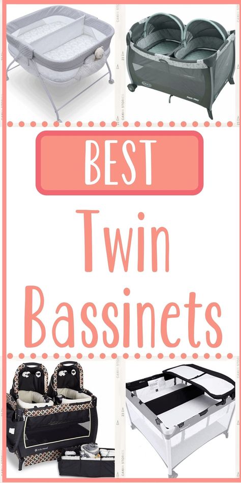 Twin Bassinet Co Sleeper, Things You Need For Newborn Twins, Twins Must Haves, Bassinet For Twins, Twin Cribs Small Spaces, Twin Bassinet Ideas, Best Twin Products, Nurseries For Twins, Twin Baby Room Boy And Girl