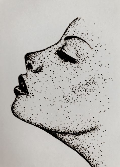 Easy ink art By: Brook Stippling Face Art, Stippling Art Ideas Easy, Stippling Art Easy, Stipple Art, Stippling Drawing, Independent Study, Stippling Art, Stippling, Face Art