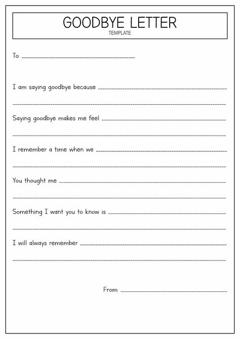 Therapy Goodbye Letter Worksheet Family Therapy Worksheets, Relapse Prevention Plan, Coping Skills Worksheets, Counseling Worksheets, Goodbye Letter, Clinical Social Work, Healing Journaling, Counseling Activities, Writing Therapy