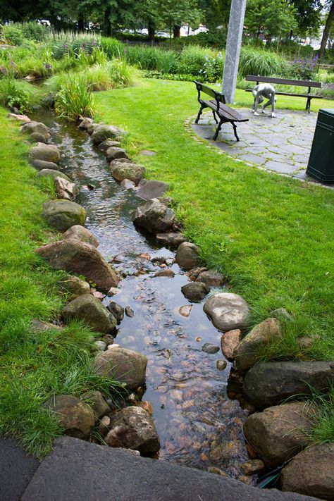 Stream 3 By Cindysart-stock by CindysArt-Stock on DeviantArt Backyard Water Stream, Natural Stream Landscaping, Treed Backyard Ideas, Backyard Stream Diy, Backyard Stream, Garden Stream, Lawn Repair, Kolam Koi, Taman Air