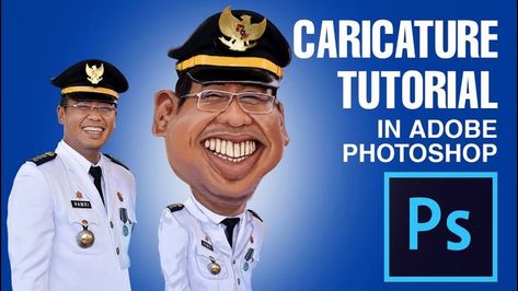 Photoshop Tutorial: How to Make Caricature From a Photo #01 Adobe Hacks, Photoshop Tutorial Advanced, Caricature Tutorial, Photoshop Tutorial Graphics, Photoshop Youtube, Cool Photoshop, Photoshop Brush Set, Photoshop Tutorial Typography, Photo Software