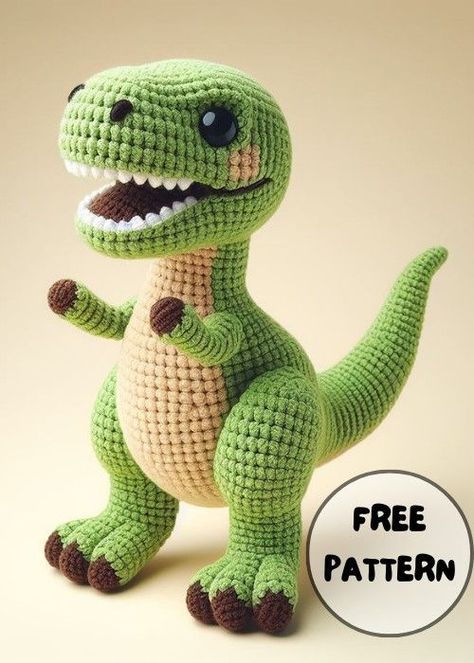 Crochet T-Rex Amigurumi Free Pattern easy quick crochet toys, quick and easy crochet toys, crochet toys rabbit, crochet toys rattle, crochet baby toys rabbit, crochet toys story, crochet toys scheme, crochet toys simple, crochet toys sheep, #crochettoystutorial, #crochettoys, #crochetanimals, #quickcrochetbabytoys, #crochettoyssmall Free Crocheted Dinosaur Patterns, Knitting Dinosaur Pattern, Crochet Projects Dinosaur, T Rex Free Crochet Pattern, Easy Crochet Dinosaur For Beginners, Amigurumi Trex Crochet Dinosaur Free Pattern, Free Dinasour Crochet Pattern, T Rex Amigurumi Free Crochet, Crochet Big Dinosaur Pattern Free