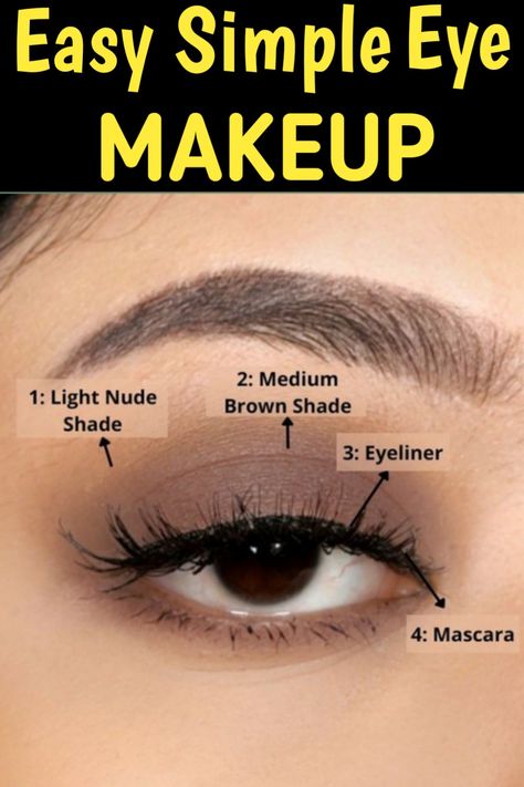 Easy Eye Makeup Looks For Beginners, Super Easy Eyeshadow For Beginners, Easy Make Up For Beginners, Easy Simple Makeup Looks For Beginners, Simple Eye Makeup For Beginners, Simple Everyday Eye Makeup, Easy Makeup Ideas For Beginners, Guys Makeup, Makeup Instructions