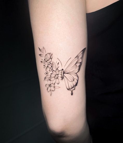 50+ Butterfly Tattoos for Women and Men: Meaning & Symbolism Evolving Butterfly Tattoo, Larkspur Butterfly Tattoo, Meaning Behind Butterfly Tattoo, Butterfly Blooming Tattoo, Larkspur And Butterfly Tattoo, Spiritual Butterfly Tattoo, Butterfly Growth Tattoo, Butterfly Transformation Tattoo, Unique Butterfly Tattoo Creative