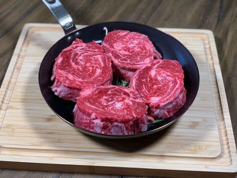 Smoked Rosemary Ribeye Cap Steaks Some say it is the best part of the ribeye and I don't disagree. Taking a bite of this stuff makes you think of words like buttery and delectable. Ribeye Cap Steak Recipe, Rib Cap Steak Recipe, Traeger Grill Recipes Chicken, Ribeye Cap Steak, Cap Steak, Bon Apetit, Pellet Grill Recipes, Steak Butter, Smoked Ribs