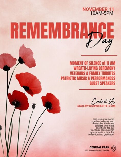 Illustrative Remembrance Day Flyer (us Letter | PosterMyWall Remembrance Day Poster, Remembrance Day Illustration, Remembrance Day Posters, Event Poster Template, Linkedin Background Image, Linkedin Banner, Linkedin Background, Kindle Book Cover, Campaign Posters