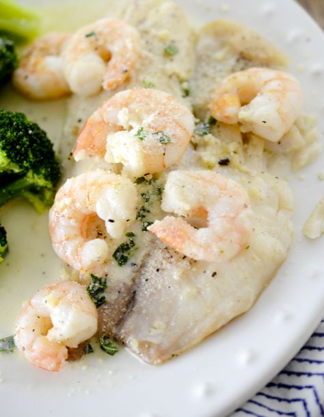 Olive Garden’s Baked Tilapia with Shrimp (9 SmartPoints) – Recipe Diaries Tilapia And Shrimp Recipes Baked, Tilapia And Shrimp Recipes, Tilapia Shrimp Recipe, Tilapia And Shrimp, Shrimp Dinner Ideas, Chicken Dorito, Weight Watcher Recipes, Chicken Dorito Casserole, Recipe Diaries