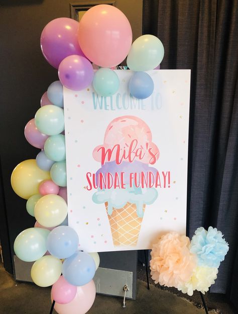 Sunday Funday Birthday Party, Sundae Funday Birthday Party, Sundae Birthday Party, Sundae Funday, Ice Cream Birthday Party Theme, Girly Party Ideas, Ice Cream Party Theme, 3rd Birthday Boys, Sprinkle Party