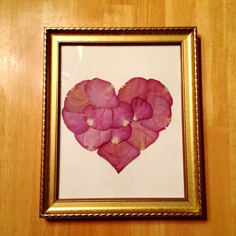 Rose Day Ideas For Him, Dried Flowers From Boyfriend, Preserving Flowers From Boyfriend, Flower Petal Picture Frame, Pressed Flower Petals, Gifts With Dried Flowers, Crafts For Dried Flowers, Flower Pressing Crafts, Ideas To Preserve Flowers