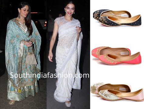 Style Your Ethnic Juttis In These Fun & Fabulous Ways! Footwear For Saree, Celebrity In Saree, Indo Western Outfits, Trendy Outfits Indian, Outfits Indian, Latest Designer Sarees, Versatile Shoes, Ethnic Outfits, Indo Western