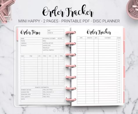 Anniversary Calendar, Business Binders, Order Tracker, Birthday Tracker, Order Form Template, Mambi Happy Planner, Mini Planner, Small Business Planner, Mini Happy Planner