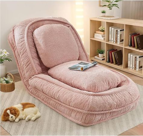 Amazon.com: Fussbric Foldable Lazy Sofa Floor Chair,Human Dog Bed,Dog Beds & Sofa Couch,Lounge Chair with 5 Adjustable Position,sit,Sleep,fold,Pink : Home & Kitchen Bean Bag Lounge Chair, Human Dog Bed, Human Dog, Multi Functional Sofa, Furnitur Ruang Keluarga, Small Couch, Recliner Couch, Folding Sofa Bed, Bed Floor