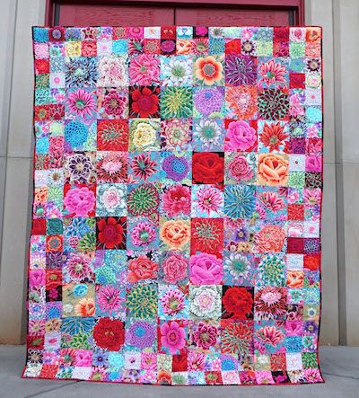 Kaffe Fassett Seed Packet Quilt, Seed Packet Quilt, Kaffe Fassett Quilts, Mystery Quilt, Hexagon Quilt, Halloween Fabric, Kaffe Fassett, Rag Quilt, Seed Packets