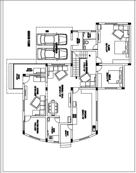 Modern style Home Design and Plan for 3000 square feet Duplex House | Acha Homes House Plans 3000 Sq Ft, Crockery Unit Design Dining Rooms, Dining Room Glam, House Plans 2 Story, Crockery Unit Design, House Plans Ideas, Little House Plans, Story Planning, Free House Plans