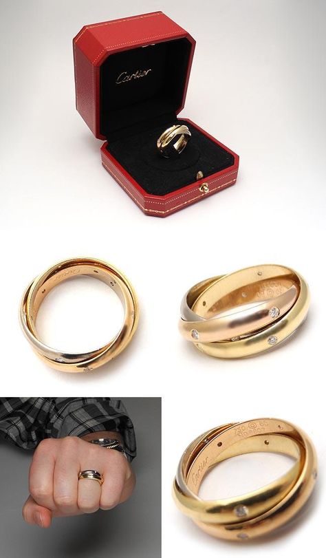 Cartier Ring For Men, Cartier Mens Ring, Cartier Ring Men Wedding, Cartier Love Ring For Men, Elegant Luxury Cartier Rings, Unique Gold Wedding Rings, Cartier Wedding Rings, Band With Diamonds, Cartier Men