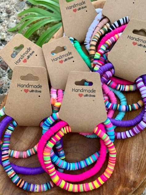 Make Clay Beads, Clay Bead Necklace, Beaded Braclets, Preppy Bracelets, Bracelet Stand, Homemade Bracelets, Bracelet Stacks, Polymer Clay Bracelet, Bracelet Sets