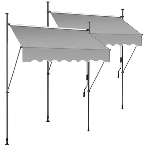 PRICES MAY VARY. Packing List: you will receive 2 dark gray sets of manual retractable awnings; The package contains installation instructions; You can install this product according to the instructions; The size is about 78.74 inches/ 2 m, 47.24 inches/ 1.2 m; This awning shed is made of polyester fiber and has a PU coating on the surface, which has excellent sun and rain protection and can be applied in sunny or rainy days Adjustable Height: this outdoor patio awning comes packaged with all th Outdoor Nook, Pergola Screens, Bar Trailer, Art Booth, Window Awning, Pop Up Market, Outdoor Party Decorations, Window Awnings, Deck With Pergola