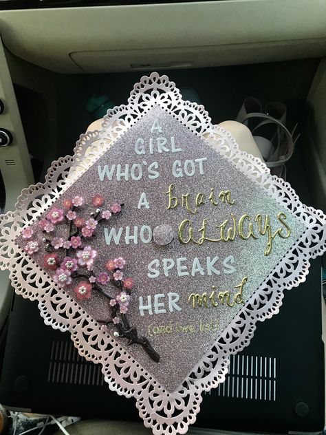 Graduation cap! #gradcap #graduation #pink #sparkly #mulan Graduation Cap Designs Mulan, Pink Cap Decoration, Mulan Grad Cap, Mulan Graduation Cap, History Graduation Cap, Graduation Tips, Couple Graduation Pictures, Graduation Cap Designs College, Senior Things