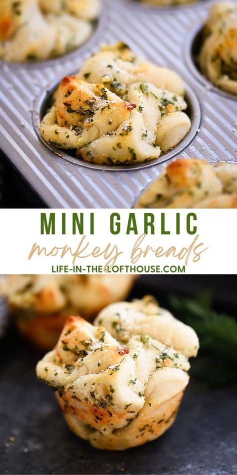 Garlic Bread Mini Muffins, Small Dishes Food, Holiday Mini Loaf Bread Recipes, Mini Bread Loaves Recipes Savory, Mini Garlic Bread, Mini Meals Ideas Healthy, Halloween Garlic Bread, Mini Bread Recipes, Small Batch Bread Recipes