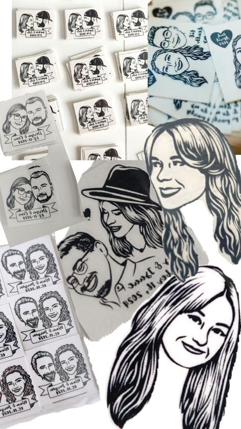 Custom couple portrait tattoo, Custom Temporary Tattoos, Wedding Bride gift, Wedding favors for guest, Engagement Party, Wedding tattoo, Hand-Drawn. Wedding Temporary Tattoos, Couple Tattoo, Custom Wedding Favours, Face Tattoos, Wedding Tattoos, My Drawings, Unique Wedding Favors, Young Couple, Wedding Guests