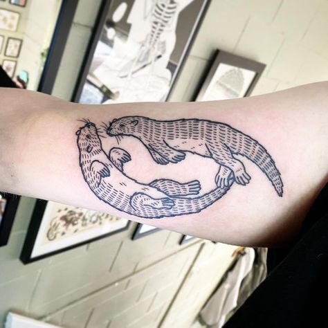 Otter Tattoo, Etching Tattoo, Woodcut Tattoo, Hand Doodles, Doodle Tattoo, Stood Up, Sister Tattoos, Ink Sketch, See You Again