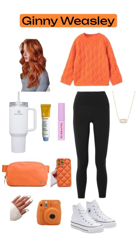 entry in @bustergroot’s comp #ginny #Ginny weasley #harrypotter #outfit #outfitcomp #outfitinspo #orange #comp #weasley #harrypottercostume #redhair #hermionegranger #compentry #competitionentrt Weasley Outfits, Ginny Weasley Outfits, Harry Potter Costume, Ginny Weasley, Hermione Granger, Red Hair, Orange, Outfit Inspo