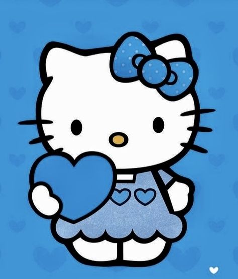 Blue Y2k Background, Bouquet Toppers, Backgrounds Hello Kitty, Blue Hello Kitty, Hello Kitty Imagenes, Hello Kitty Colouring Pages, Hello Kitty Tattoos, Hello Kitty Bow, Holding A Heart