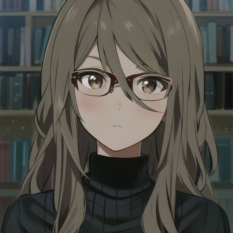 Nurse Pfp Anime, Mizuki Nakahara Icons, Glasses Anime Woman, Anime Pfp For Female, Nerdy Anime Woman, Anime Student Female, Female Teacher Anime, Anime Teacher Woman, Anime Female With Glasses