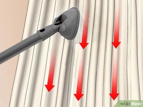 3 Ways to Clean Curtains - wikiHow Life How To Clean Curtains, Clean Curtains, Curtain Cleaning, Lounge Curtains, Cleaning Curtains, Lined Curtains, Steam Cleaning, White Curtains, Curtains With Rings