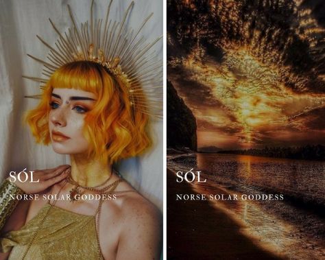 sol - norse solar goddess Sol Norse Mythology, Sol Norse Goddess, Sol Goddess, Solar Goddess, Goddess Names, Greek Mythology Gods, Norse Myth, Fantasy Names, Greek Gods And Goddesses