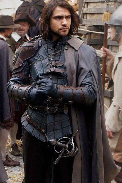 #mens kilt #USA labour day #boxing day #scottish kilt #halloween costume # cosplay costume #cyber monday #black friday The Musketeers Tv Series, Bbc Musketeers, Luke Pasqualino, Shoulder Cape, The Three Musketeers, Leather Armor, Medieval Costume, Medieval Clothing, Fantasy Clothing