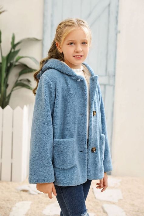 This coat jacket fit all the kids spot on and keep them nice and warm. button up Closure and windproof hat help protect your toddler against the cold. Two big pockets can hold a lot of things. #fleece #blue #hooded #jacket Kids Winter Jackets, Winter Ideas, Big Pockets, Girls Fleece, Tween Outfits, Trending Fashion, Anatomy Art, Girls Jacket, Kids Jacket